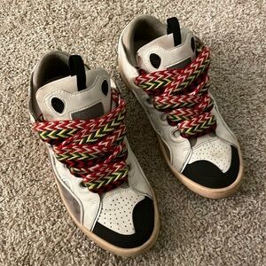 Lanvin Paris Leather Curb Sneakers